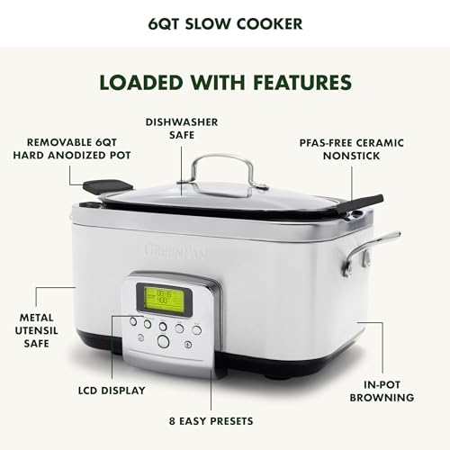 GreenPan Elite 8-in-1 Programmable Slow Cooker, PFAS-Free Ceramic
