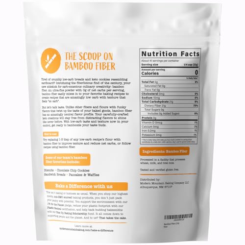 2 lb Keto-Friendly Bamboo Fiber Flour Improves Baking Texture