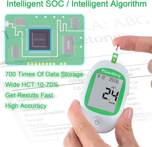 YiLianKang Blood Ketone Meter Kit with 15 Strips