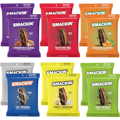 12 Bags Keto-Friendly Roasted Sunflower Seeds Variety Pack