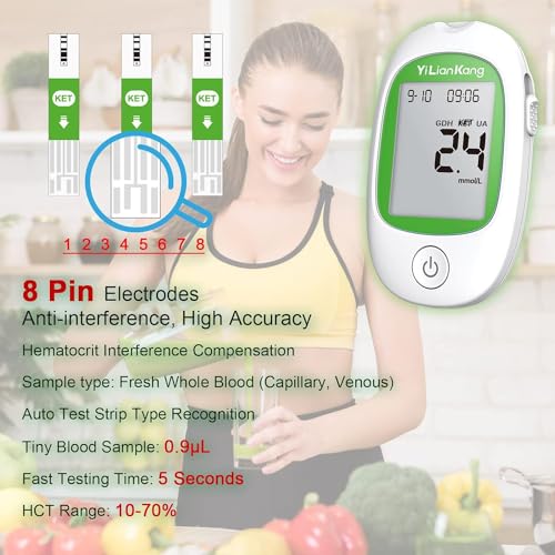 YiLianKang Blood Ketone Meter Kit with 15 Strips