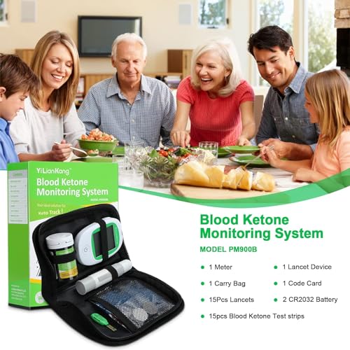 YiLianKang Blood Ketone Meter Kit with 15 Strips