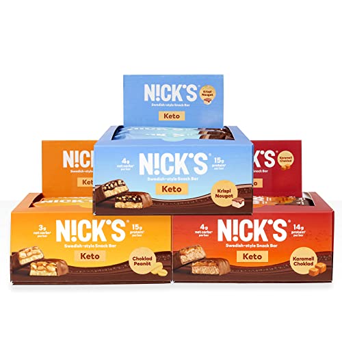 Nick's Sampler Pack Swedish Style Protein Bars, Keto Snack