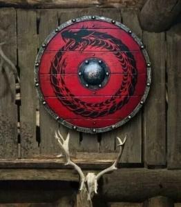 Viking Snake Ouroboros Battleworn Shield 30-Inch