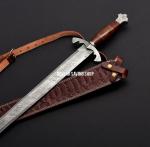 Hand Forged Damascus Viking Sword with Sheath