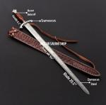 Hand Forged Damascus Viking Sword with Sheath