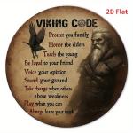 Viking Code Tin Metal Wall Art Sign 8x8