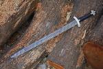 Damascus Viking Black Sword with Scabbard