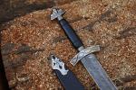 Damascus Viking Black Sword with Scabbard