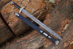 Damascus Viking Black Sword with Scabbard