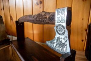 Hand Forged Viking Axe with Leather Sheath