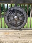 30" Unique Vintage Viking Round Wooden Shield