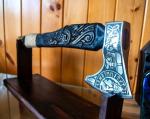 Hand Forged Viking Axe with Leather Sheath