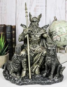 Odin The Allfather Sitting on Throne Statue