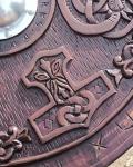 Viking Runic Wooden Shield 24 Inch Battle-Ready