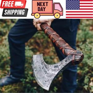 38" Two-Handed Viking Bearded Battle Axe