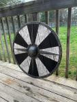 24" Viking Wooden Shield with Heavy Metal Fittings