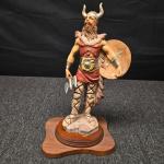 Viking Warrior Figurine with Shield and Axe