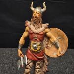 Viking Warrior Figurine with Shield and Axe