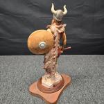 Viking Warrior Figurine with Shield and Axe