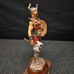 Viking Warrior Figurine with Shield and Axe