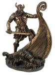 Viking Warrior Bronze Statue on Ship Prow