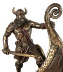Viking Warrior Bronze Statue on Ship Prow