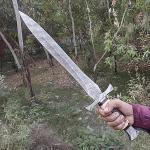 Viking Battle Ready Damascus Steel Short Sword