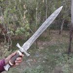 Viking Battle Ready Damascus Steel Short Sword