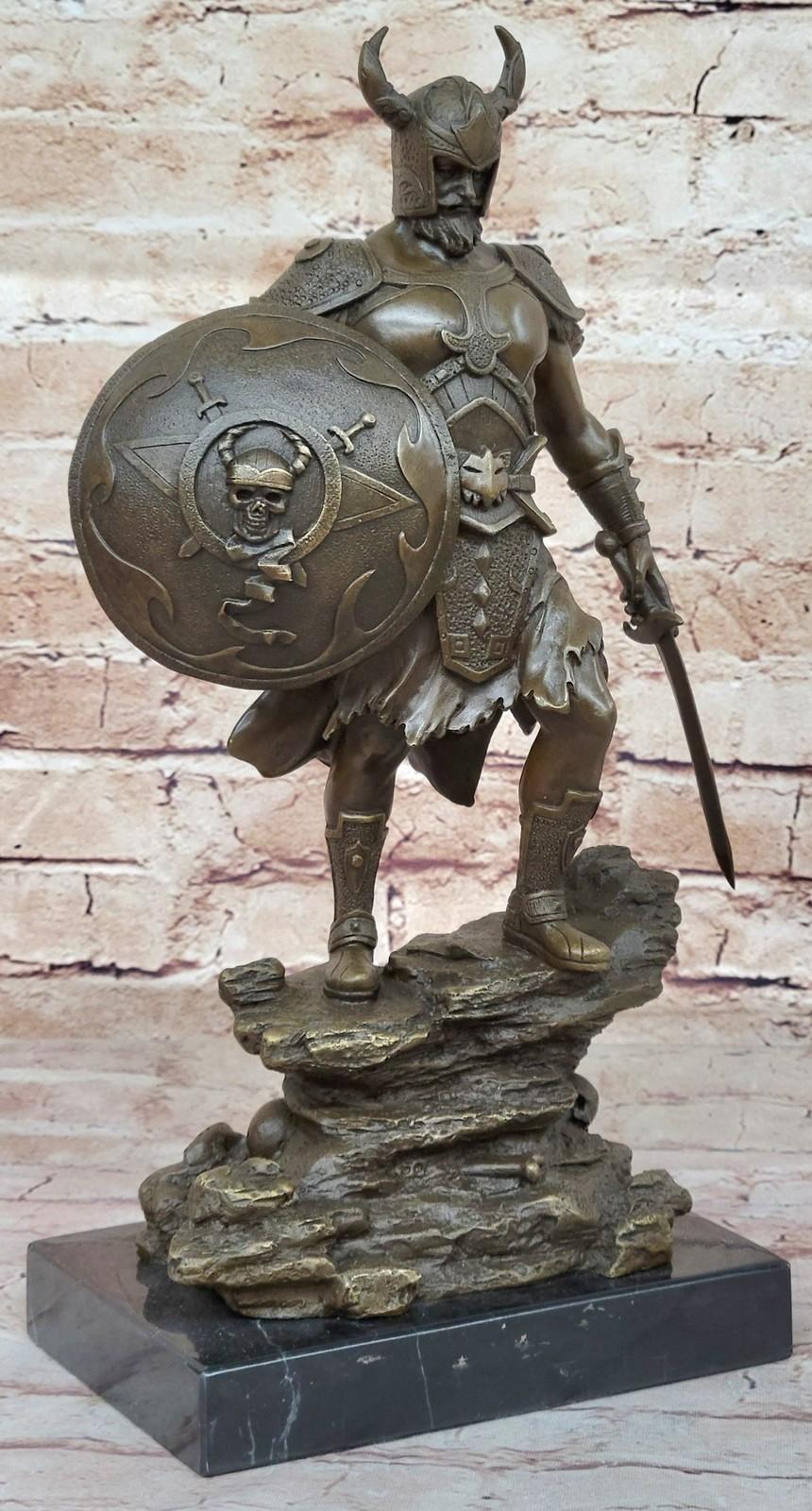15" Viking Warrior Statue with Sword and Spear