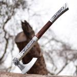 Viking Axe with Engraved Wooden Handle Gift