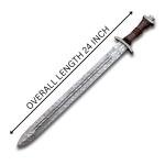 Viking Handmade Damascus Short Sword with Sheath