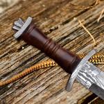 Viking Handmade Damascus Short Sword with Sheath