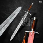 Damascus Steel Viking Sword - Hand-Forged, Sharp