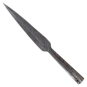Viking Leaf-Shaped Hand-Forged Damascus Spear Head