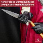 Viking Leaf-Shaped Hand-Forged Damascus Spear Head
