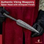 Viking Leaf-Shaped Hand-Forged Damascus Spear Head