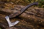 Custom Carbon Steel Viking Axe with Sheath
