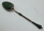 Heavy 830 Fine Norwegian Silver Enamel Spoon