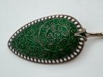 Heavy 830 Fine Norwegian Silver Enamel Spoon