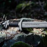 Personalized Damascus Steel Viking Sword for Cosplay