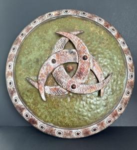 Viking Shield Wall Decor with Odin Horn Design