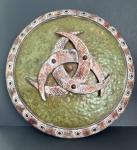 Viking Shield Wall Decor with Odin Horn Design