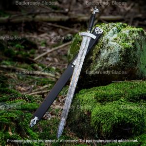 Hand Forged Damascus Viking Sword with Scabbard