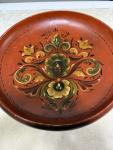 Vintage Norwegian Rosemaling Wooden Bowl – Folk Art