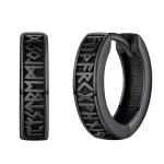 Black Viking Runes Hoop Earrings for Everyone