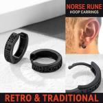 Black Viking Runes Hoop Earrings for Everyone