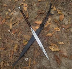 Viking Spear Sword with Custom Carbon Steel Blade