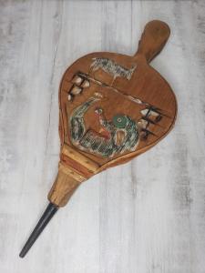 Norwegian Folk Art Hand Carved Troll Goat Bellows