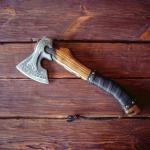 Viking Battle Axe with Nordic Runes – Carbon Steel